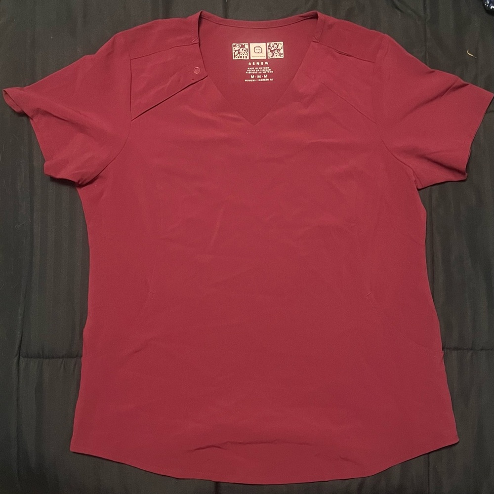 WonderWink Red Short Sleeve Crew Neck T-Shirt